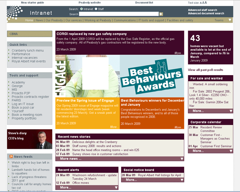 intranet home page